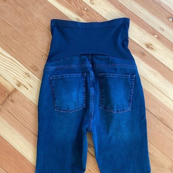 Luxe Essentials Denim LED Pea in The Pod Maternity Dark Wash Skinny Jeans 26 - Picture 5 of 6